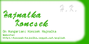 hajnalka koncsek business card